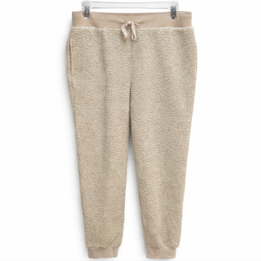 Cali 1850 Los Angeles Cream Sherpa Style Lounge Jogger Pants Sz XL
